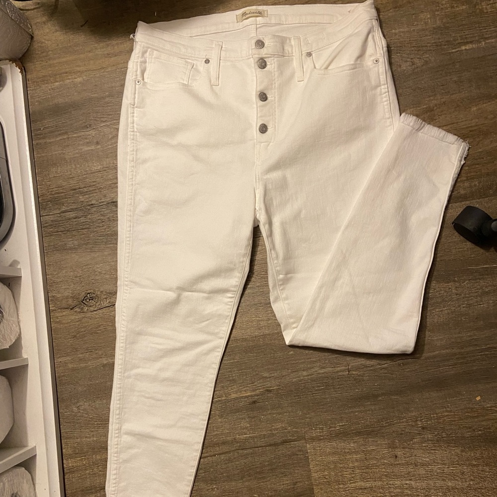 White high waisted madewell jeans